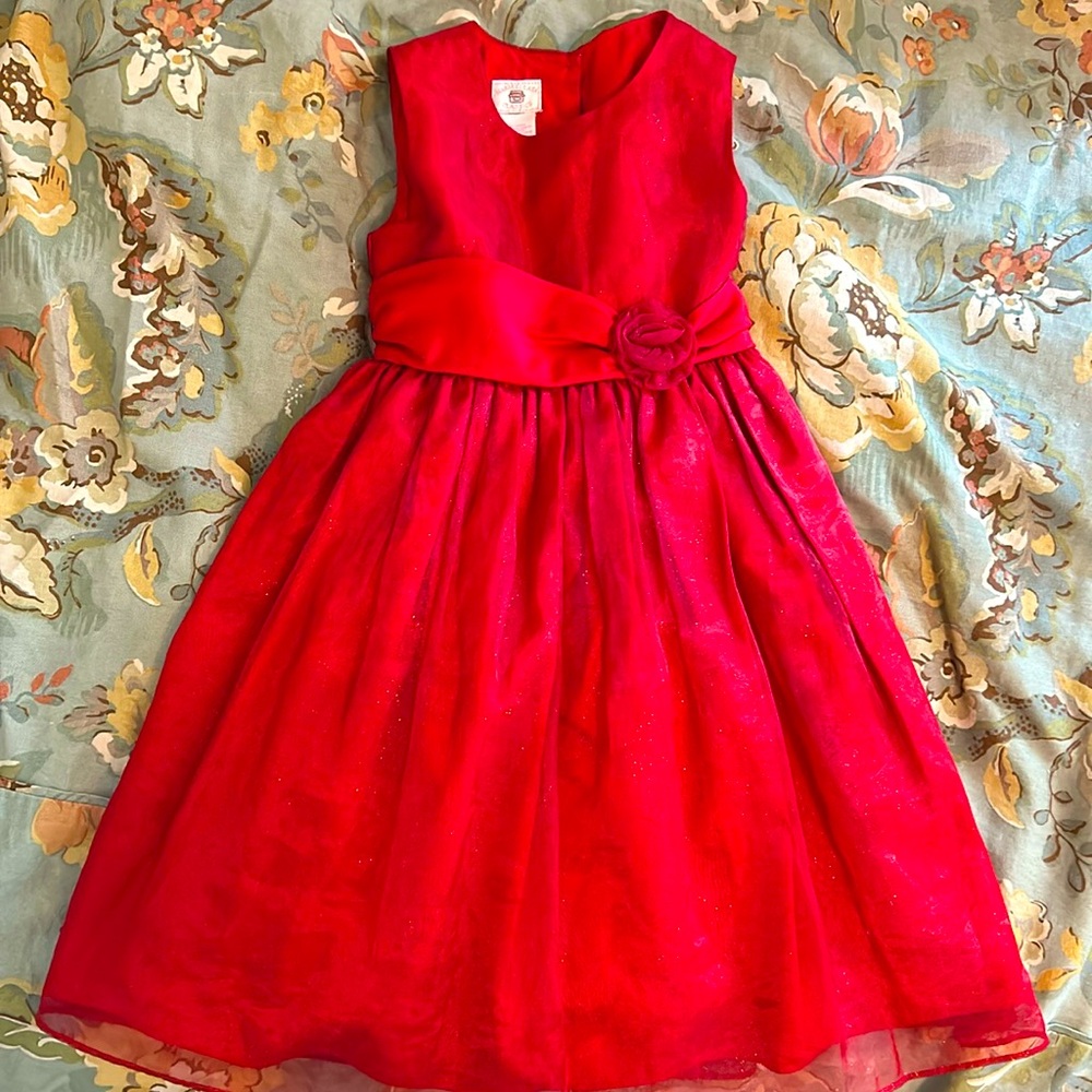 Red sparkle formal dress w tulle skirt 6x. Wear For Taylor Swift Red Era event!